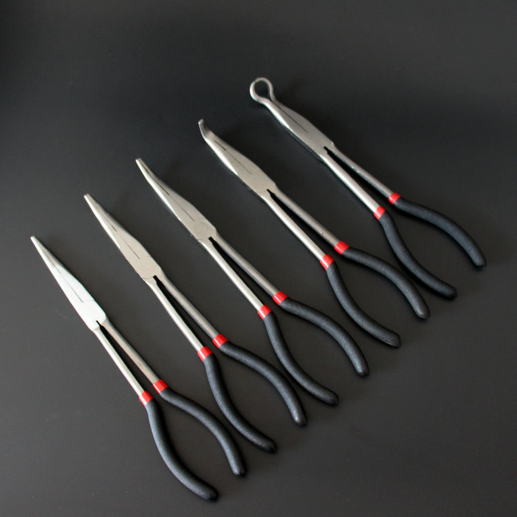 45°长柄弯嘴钳 11寸加长型歪嘴钳 弯口钳