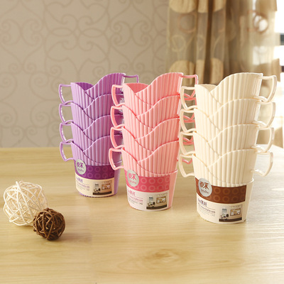 8只装泰禾杯托一次性纸杯家用环保隔热杯套防烫手杯架773水杯