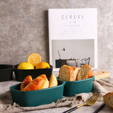 Творческая японская керамическая чаша с двумя -ручка с ручкой мороженого мороженого на столовую посуду на столовой пластинку для завтрака