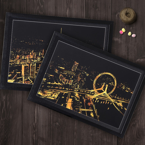 Korean city night scene scratch-off special photo frame Scratch-off frame Factory direct sales scratch-off photo frame
