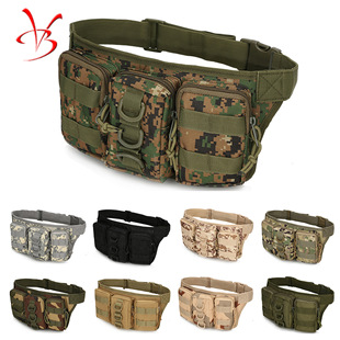 in stock Supply Three Company Small Pockets Military Tactical Camouflage Pockets Outdoor Waterproof Mountaineering Riding Sports Bag