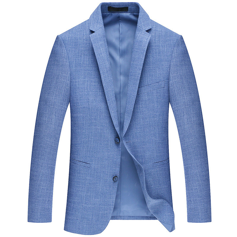 Áo vest nam mỏng nhẹ dáng ôm, phong cách Hàn Quốc, chống nhăn, dài tay — Màu xanh