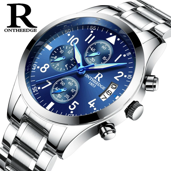 028 steel, blue background and silver edge [Only sent with exquisite gift box]