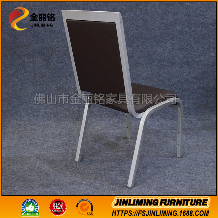 Suministro directo de fábrica Hotel restaurante comedor Silla de cuero placa curva Silla de banquete Silla de sala de banquetes bolsa suave respaldo Silla de entrenamiento