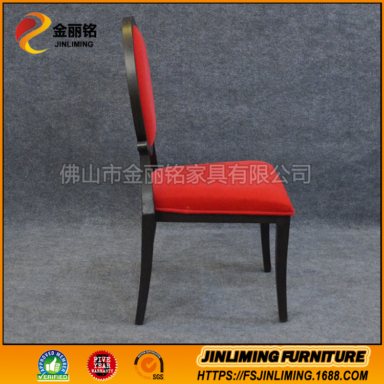 Sillas de Comedor de Tela Roja China al por Mayor, Sillas de Comedor para Sala de Estar, Sillas Tapizadas de Imitación Madera para Hotel, Sillas con Respaldo Específicas para Restaurante