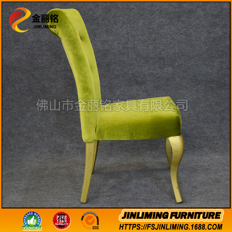 Fábrica al por mayor estilo chino como silla de madera-comedor suave silla trasera Silla de banquete de hotel reunión Silla de tela