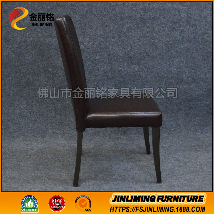 Restaurante occidental imitación silla de madera de gama alta restaurante compartimiento comedor silla suave bolsa de cuero silla trasera Silla de hotel fábrica al por mayor