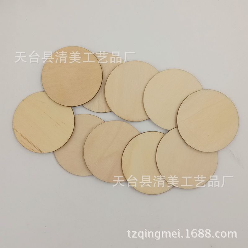 10-350mm pieza redonda de madera pieza de botón de madera redonda decorativa pieza de madera decorativa adornos redondos decorativos de madera