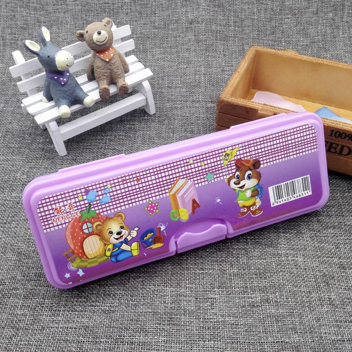 C1141 caja de plástico papelería estudiante de la escuela primaria caja de lápiz creativo masculino y femenino Yiwu 2 yuanes dos yuanes tienda al por mayor