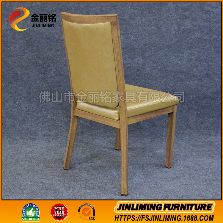 Fuente de la fábrica restaurante Silla de comedor imitación de metal silla de madera restaurante olla caliente restaurante silla hogar moda respaldo Silla de comedor