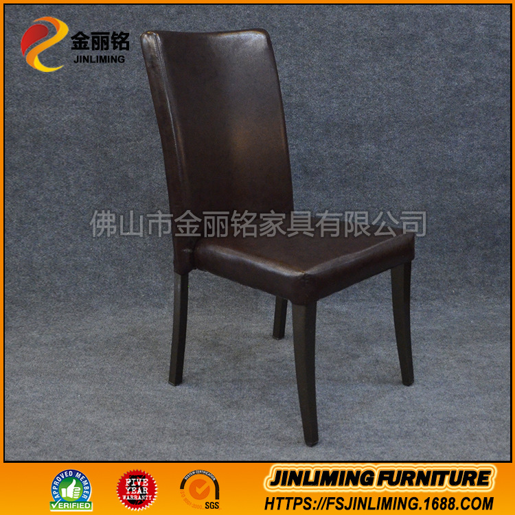 Restaurante occidental imitación silla de madera de gama alta restaurante compartimiento comedor silla suave bolsa de cuero silla trasera Silla de hotel fábrica al por mayor