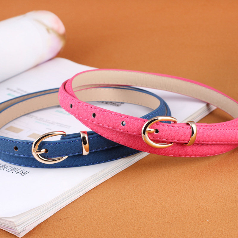 New Candy-colored Belt for Women Pu Pin Buckle Decorative Belt Korean Style Fashion Personality Versatile Thin Belt Dress Jeans Belt_voghion.com