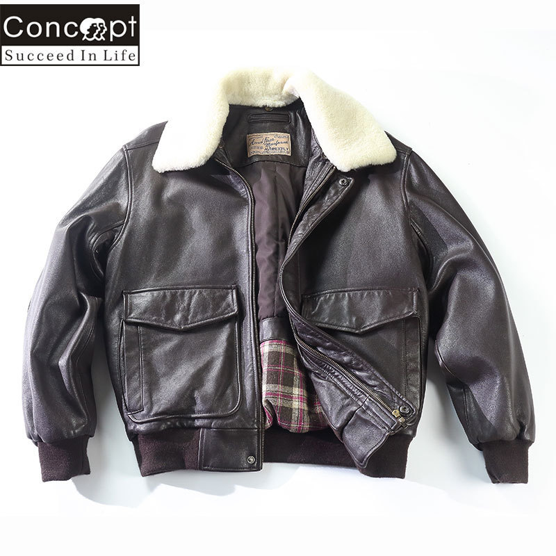 Concept Men's Genuine Leather Jacket Cycling Clothing Men's Sheepskin New Loose Lapel Jacket Wholesale