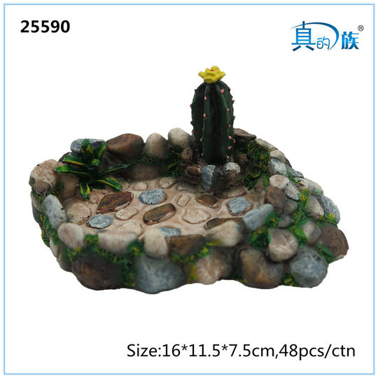 Real Aquarium Decorative Reptile Pet Water Basin Micro Landscape Resin Ornaments Creative Feeding Basin Crafts