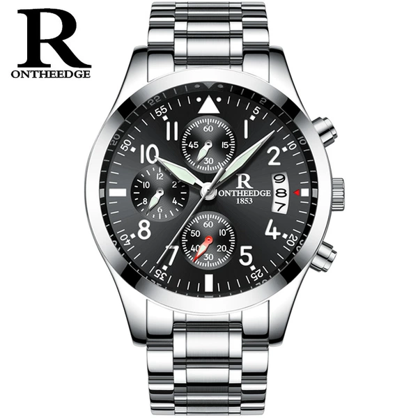 028 steel belt, black background and silver edge [Only sent with exquisite gift box]