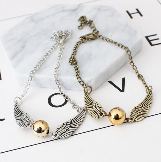 Bright Ball Gold Snitch Creative Wings Bracelet Couple Movie and TV Surrounding Harry Potter and Deathly Hallows E019
