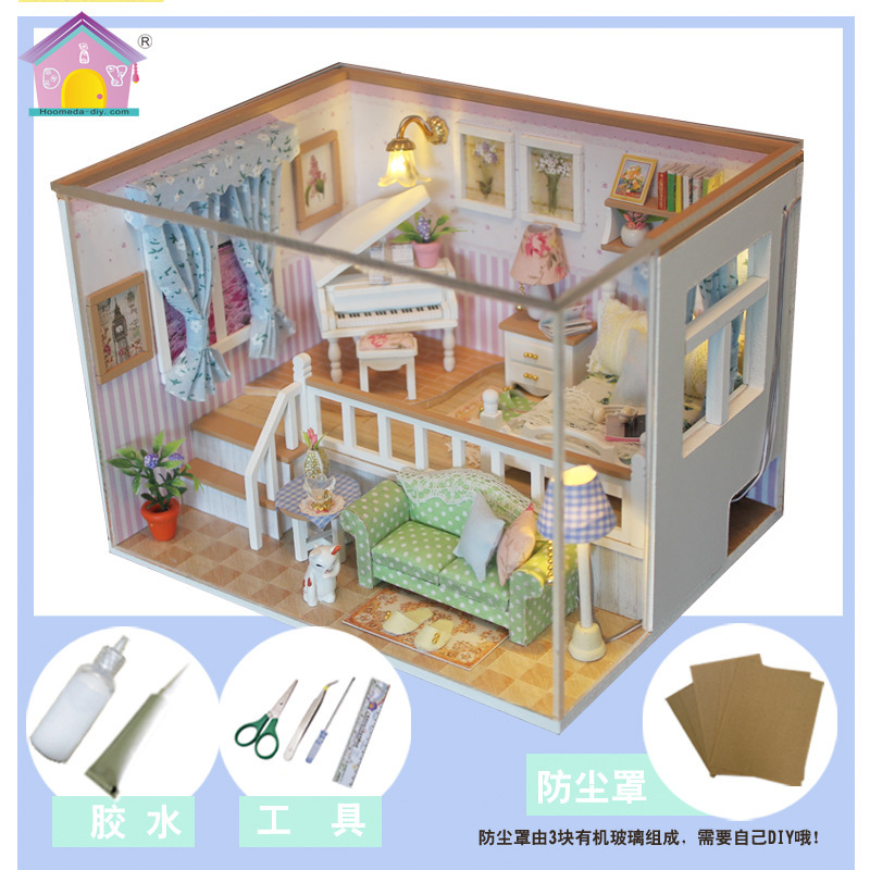 Diyの小屋のおもちゃの手作りの模型の誕生日のバレンタインデーは男女の創意の対外貿易のプレゼントを送ります。|undefined