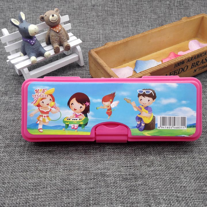 C1141 caja de plástico papelería estudiante de la escuela primaria caja de lápiz creativo masculino y femenino Yiwu 2 yuanes dos yuanes tienda al por mayor