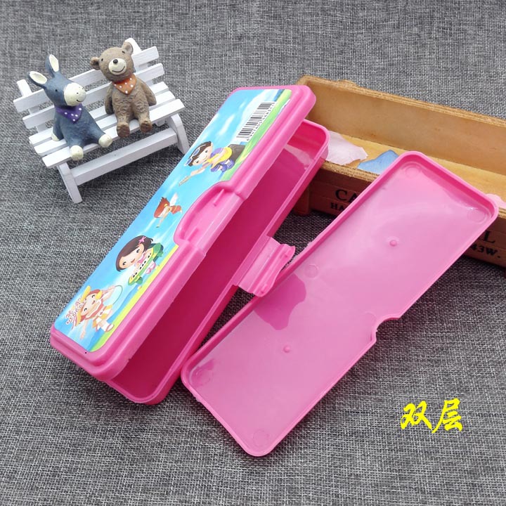 C1141 caja de plástico papelería estudiante de la escuela primaria caja de lápiz creativo masculino y femenino Yiwu 2 yuanes dos yuanes tienda al por mayor