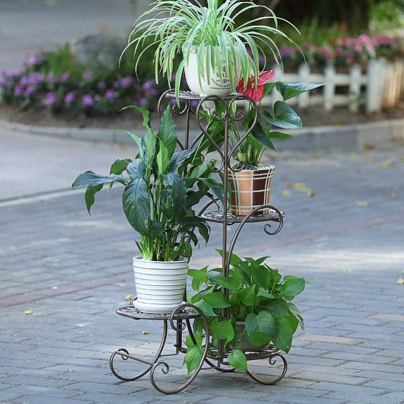 Sorno iron flower stand floor-standing flower pot rack multi-layer indoor and outdoor European-style living room balcony pothos flower stand