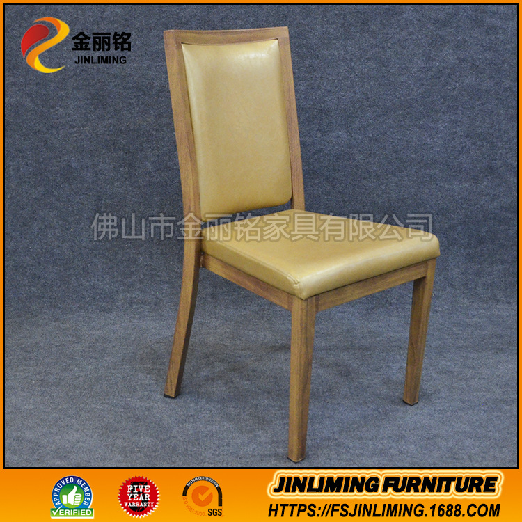 Fuente de la fábrica restaurante Silla de comedor imitación de metal silla de madera restaurante olla caliente restaurante silla hogar moda respaldo Silla de comedor