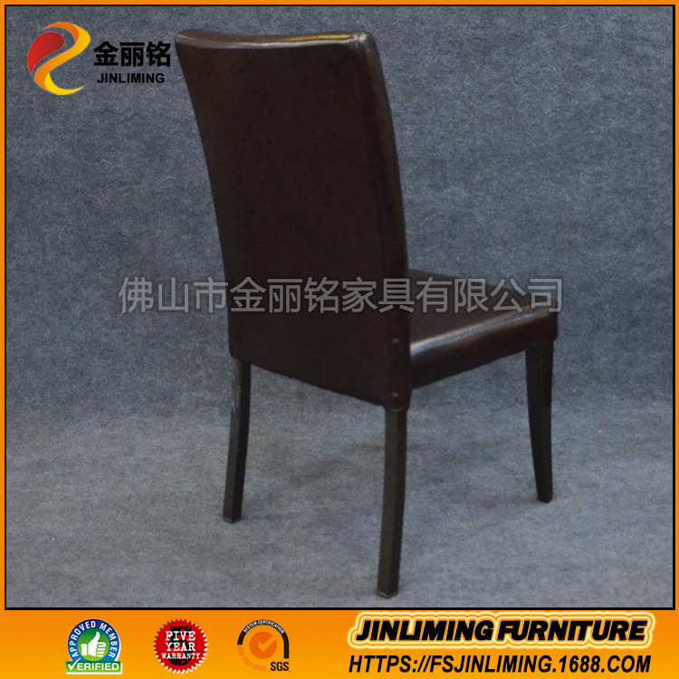 Restaurante occidental imitación silla de madera de gama alta restaurante compartimiento comedor silla suave bolsa de cuero silla trasera Silla de hotel fábrica al por mayor