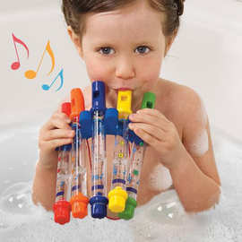 外贸热销五色水笛婴幼儿童益智早教浴室洗澡玩具戏水吹凑音乐笛子