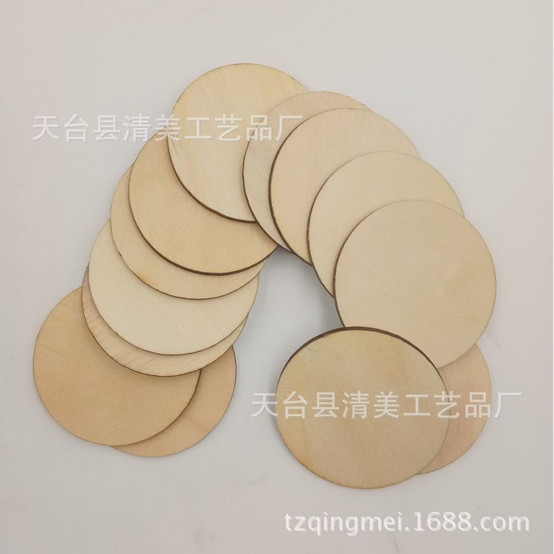 10-350mm pieza redonda de madera pieza de botón de madera redonda decorativa pieza de madera decorativa adornos redondos decorativos de madera