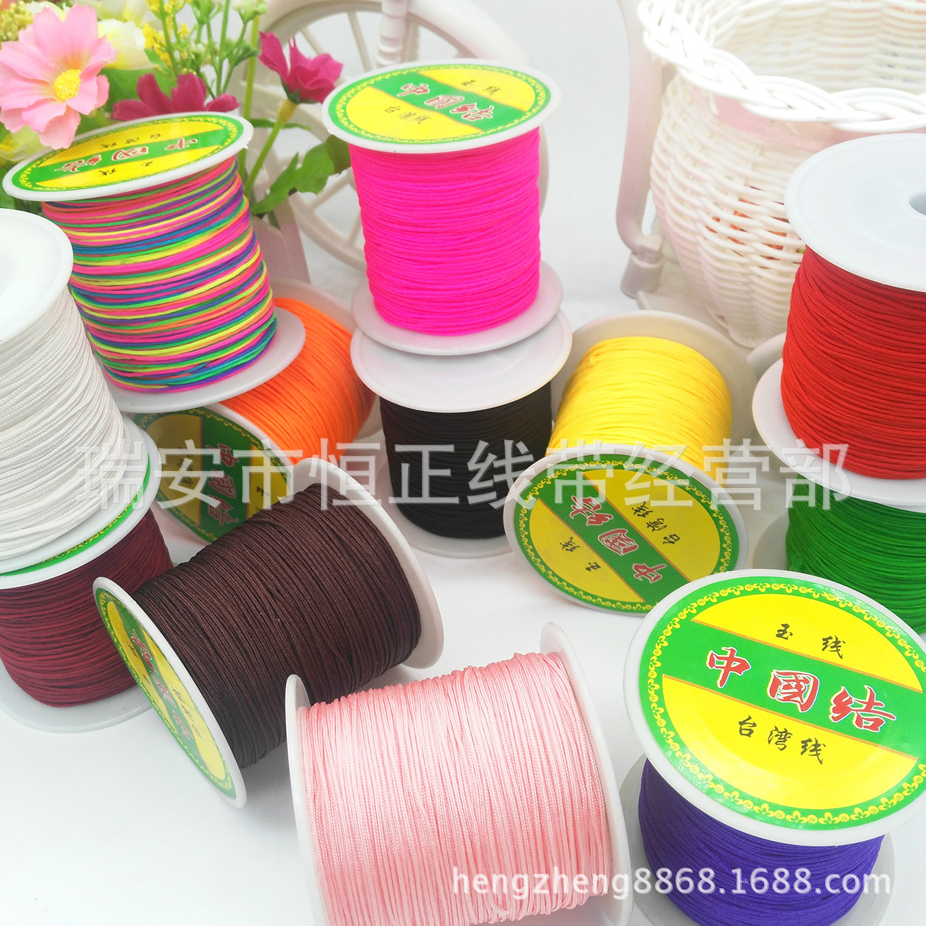 0.8mm 1mm 1.5mm 옥 라인 72 대만 라인 옥 팔찌 컬러 꼰 라인 로프 중국 매듭 라인