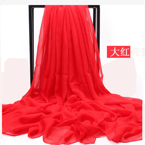 Summer new model simulated silk scarf for women sun protection shawl candy color beach towel solid color silk scarf long style manufacturer wholesale