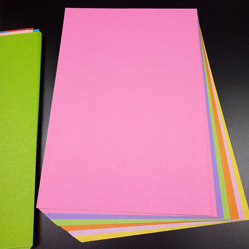 Wholesale 4K100 sheets of thickened color cardboard classroom paper-cutting about 200g drawing paper children's diy origami color cardboard