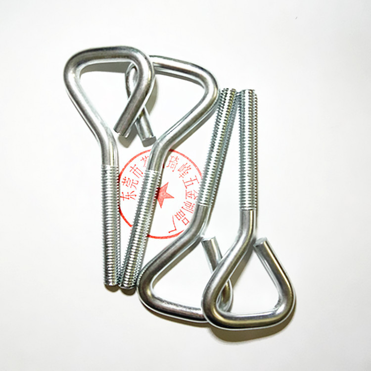 琦峰三角调节羊眼螺丝厂家直供铁镀锌m8*50*100四角型吊环柄螺栓