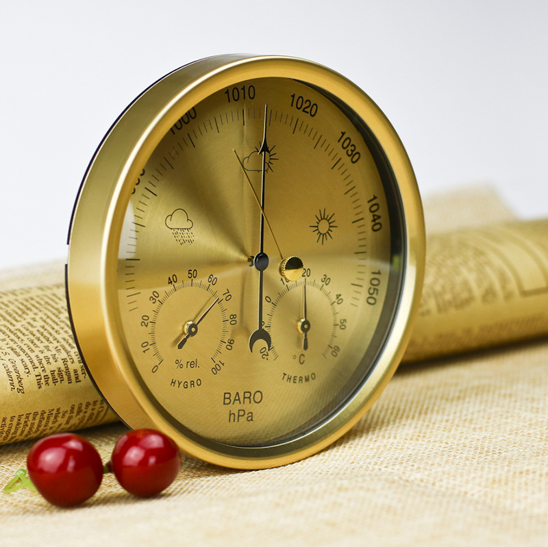 Temperatura y humedad barómetro grande barómetro reloj logotipo personalizado regalo fino Tesla