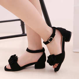 女童公主凉鞋儿童亲子鞋2025夏季新款小中大童学生小高跟舞蹈鞋