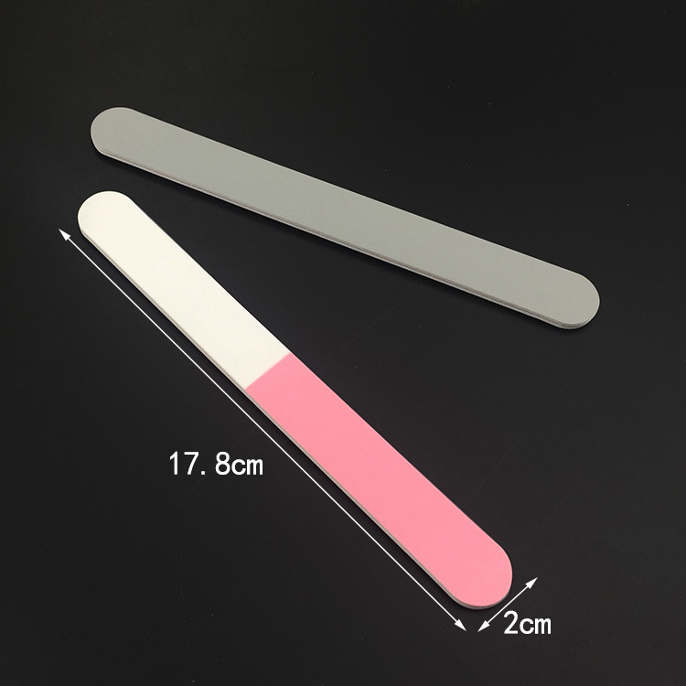 Rosa Blanco Gris 3-lado de pulido tira de pulido superficie de uñas pulido abrillantador cabeza redonda paño recto tira de pulido ventas directas de la fábrica