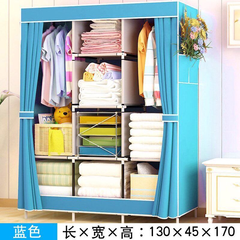 Armario simple no tejido plegable armario de tela gran combinación de metal 130 armario simple montaje armario fábrica