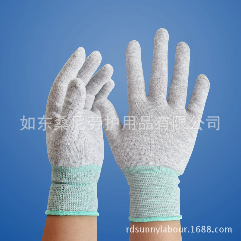 Фабрика прямой углеродного волокна, нейлона, перчатки сердечника 13-контактный антистатический углеродного волокна, полиэстера, обработки перчаток