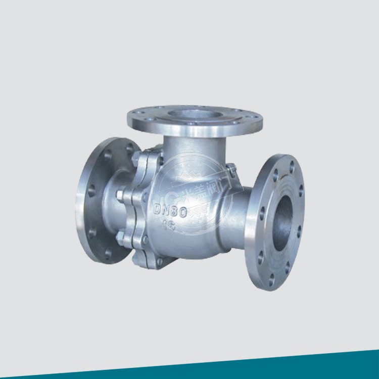 三通法兰球阀Q44F-16C化工部法兰L型三通阀门浮动式零泄露