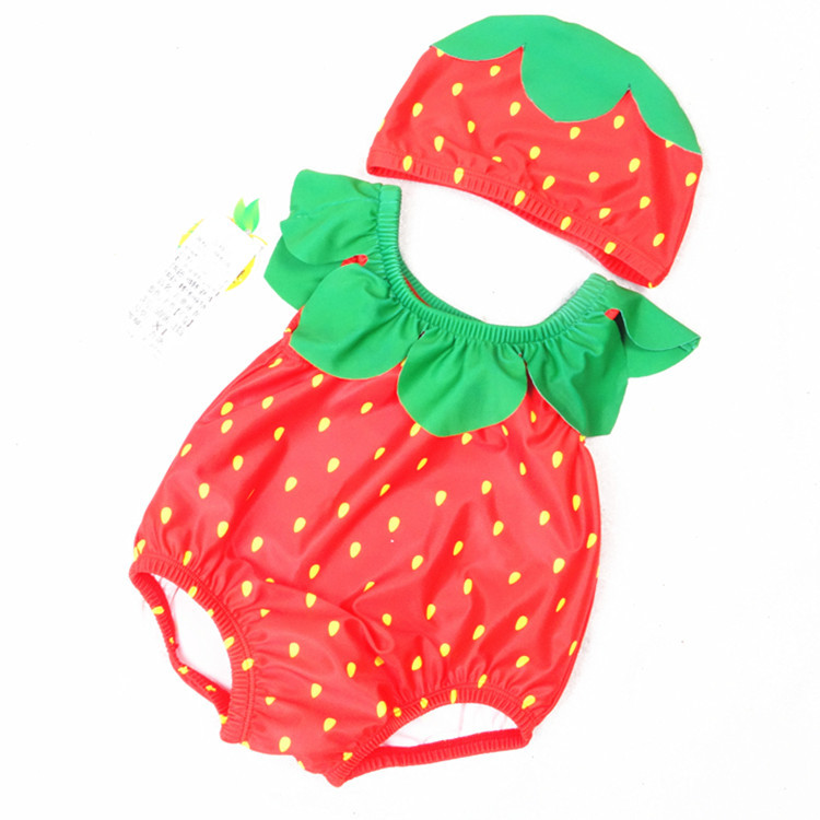 Traje de baño para niños, traje de baño de una pieza con diseño de piña, lindo traje de baño para bebés y niñas pequeñas.