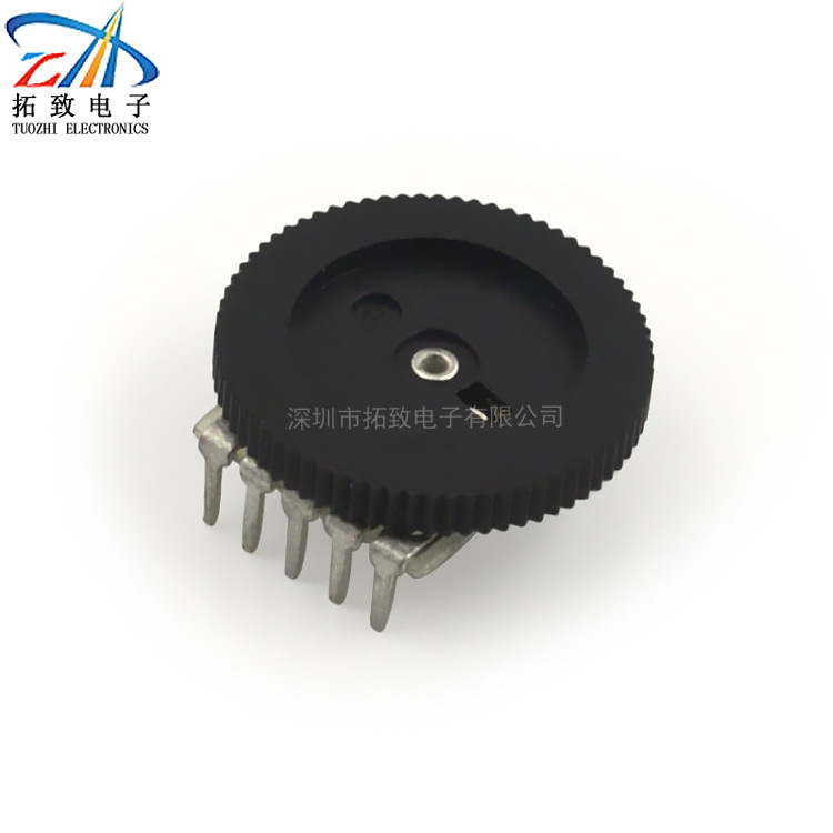 拨盘/碳膜/齿轮电位器调音开关D16-B50K双联黑色B503 5脚16/2.0S