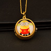 Cartoon children's pocket watch suitable for men and women, cute pendant for beloved for princess, Birthday gift