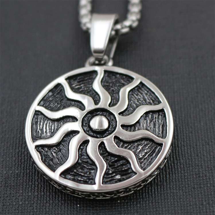 men's pendant stainless steel solar-powered