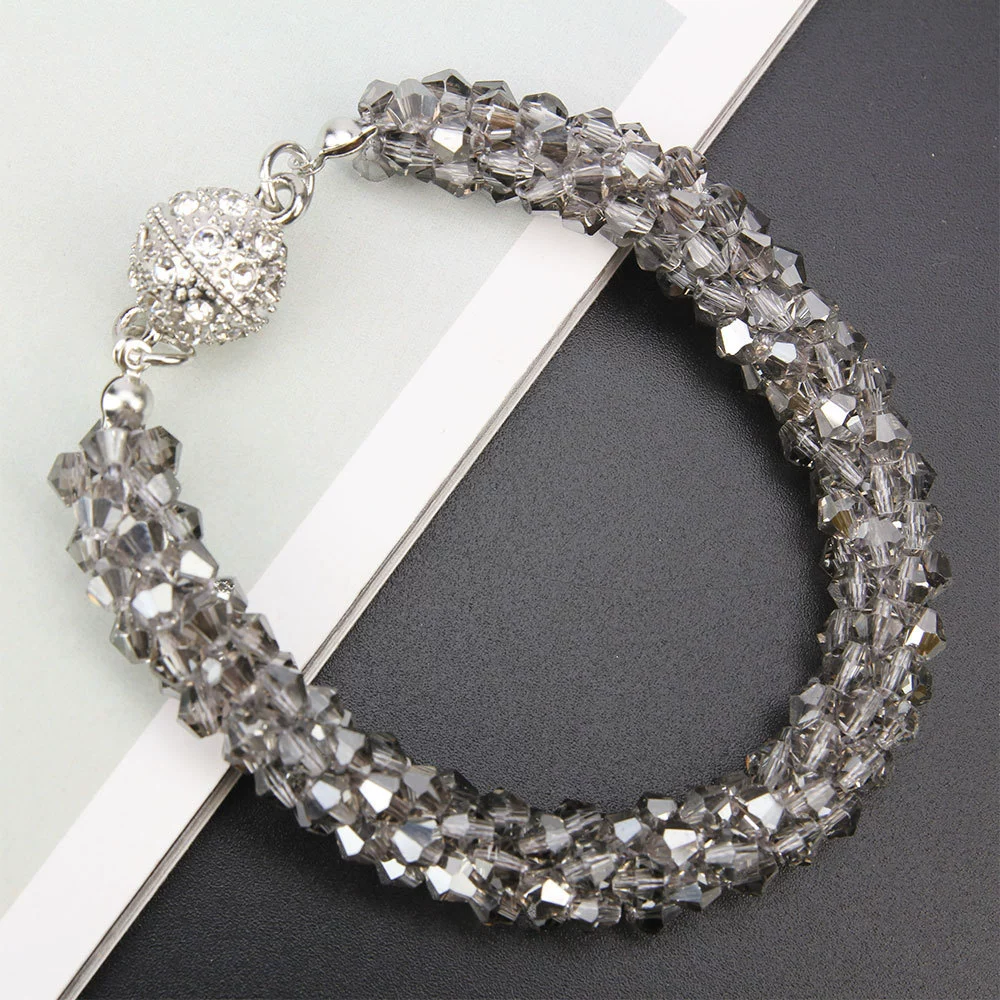 Хрустальная bracelet, милая модная чёрная бусиновая браслета для учащихся начальной школы, женский стиль, японский и корейский, корейский стиль, подарок на день рождения