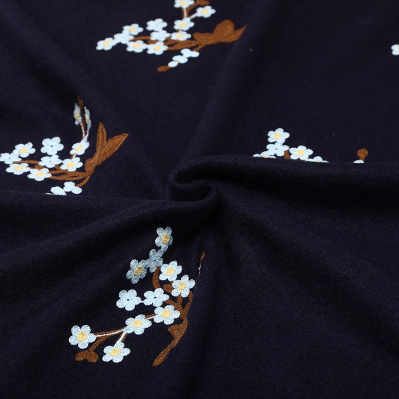 Ткань из шерсти с вышивкой по woolen, двусторонняя шерстяная ткань осень-зима женская одежда большого размера, полотняная вышивка