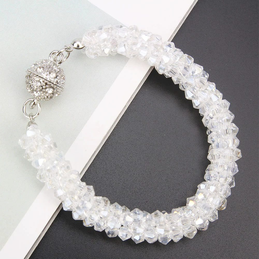 Хрустальная bracelet, милая модная чёрная бусиновая браслета для учащихся начальной школы, женский стиль, японский и корейский, корейский стиль, подарок на день рождения