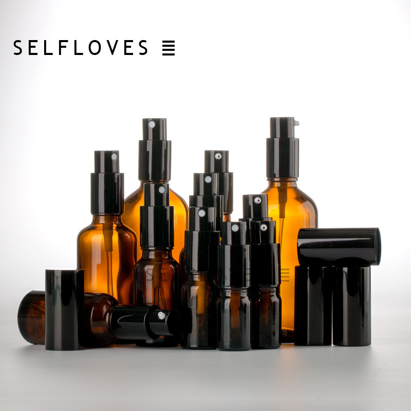 Tea dark glass bottle cosmetic spray dropper bottle fine mist lotion bottle flower water pure dew essential oil screw cap