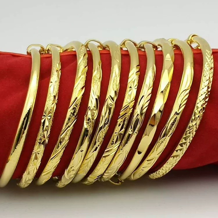 Пуш-пул Cupr Bracelet (Shajin) Золотистая пластина, ширина 5 мм, регулируемый взрослый размер
