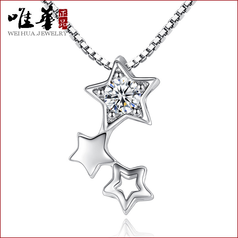 Silver Plated Star Pendant Necklace for Women Daily Wear