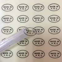 Custom MADE прозрачная наклейка овальной формы P.R.C, сделанная в Китае, этикетка MADE IN PRC