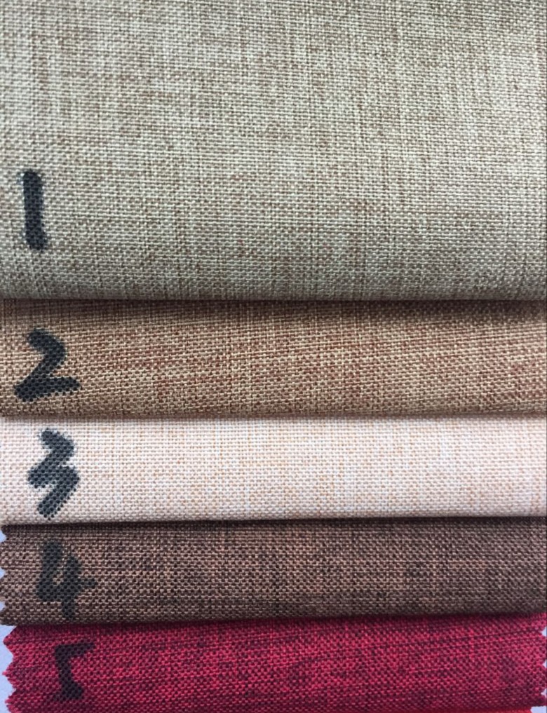 Tela de sofá de lino de imitación de alta calidad compuesto no tejido liso color sólido sofá cubierta almohada cojín cubierta del coche tela